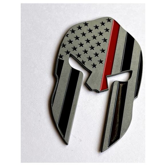 Thin Red Line FD American Flag Car Decal Spartan Helmet Vehicle Emblem - Picture 4 of 10
